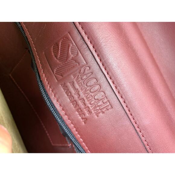 Sacoche International Leather Messenger Bag Oxblood Leather Multi Pocket 16" - Picture 6 of 6